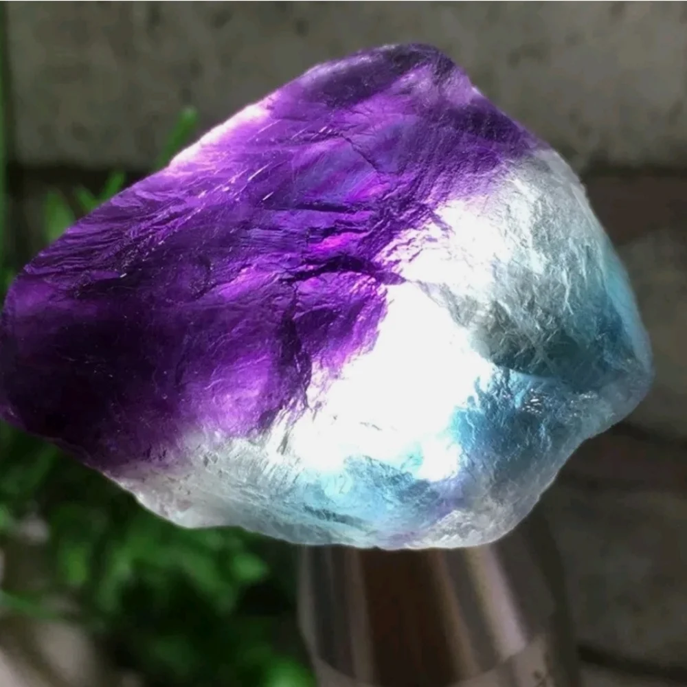 Natural Flourite Cubic Colour Crystal Quartz Mineral 51g RARE purple blue NEW - Picture 1 of 3
